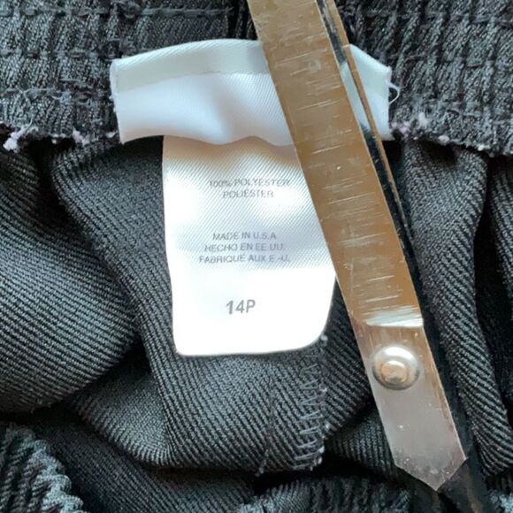 Alfred Dunner Black Straight Leg Pants Women 14P Elastic Waist Polyester Trouser - Picture 4 of 7